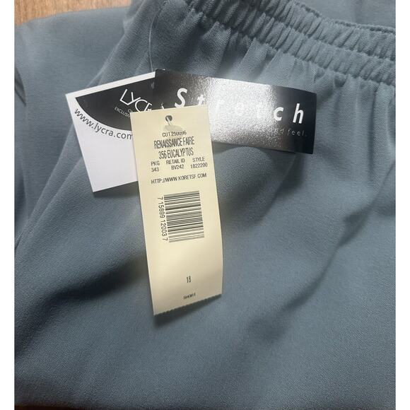 Koret Women’s Green Pants Elastic Waist Pockets Stretch Size 18 Short NWT - Picture 4 of 4